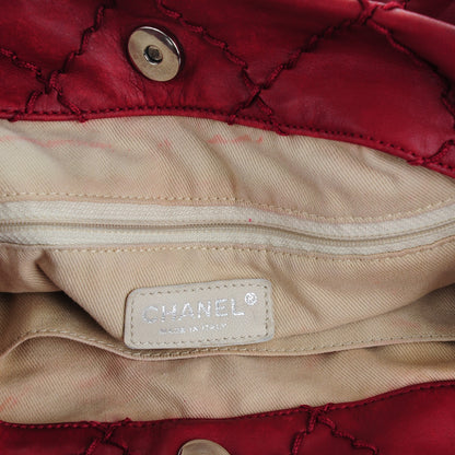 Chanel Calfskin Expandable Tote Red 6 of 8