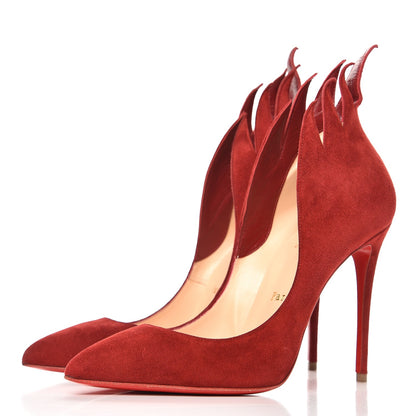 Christian Louboutin Suede Victorina 100 Pumps 36.5 Carmin 2 of 9