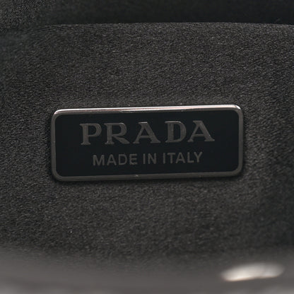 Prada Paillettes Sequin Logo Cleo Adjustable Strap Shoulder Bag Black White 6 of 12