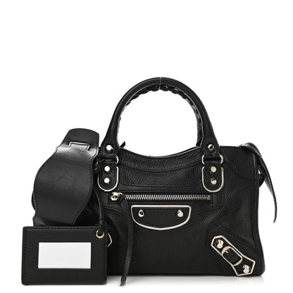 Balenciaga Chevre Silver Metallic Edge Hardware Mini City Black 1 of 8