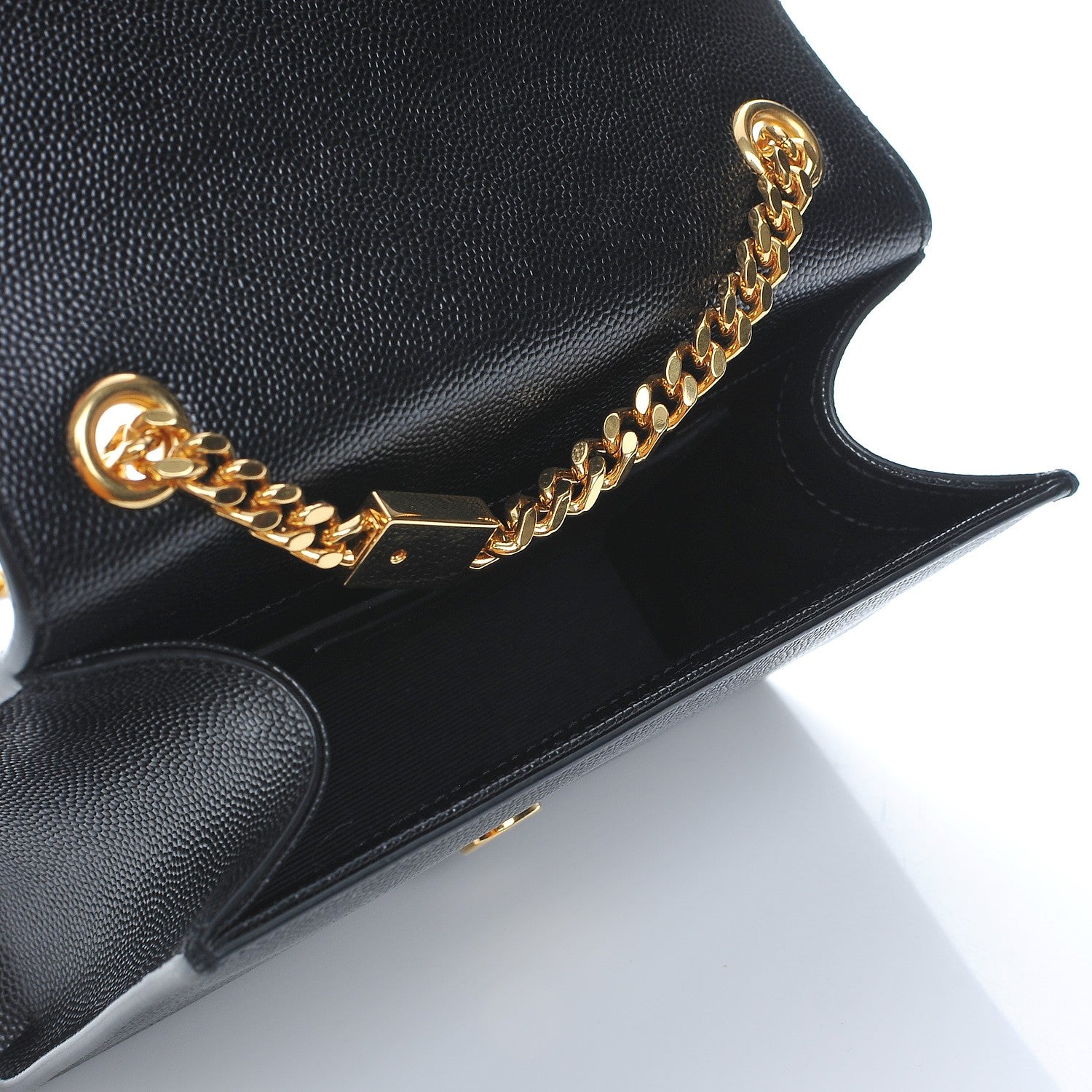 Saint Laurent Grain De Poudre Small Monogram Kate Satchel Black 6 of 7
