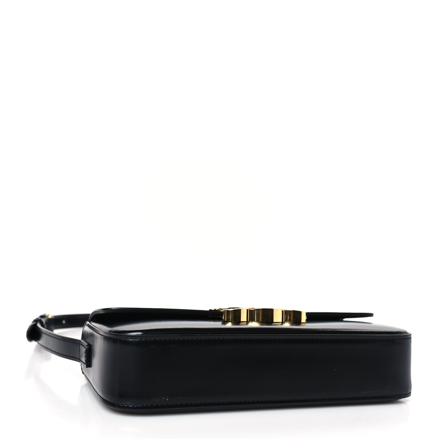 Celine Shiny Calfskin Triomphe Shoulder Bag Black 4 of 9