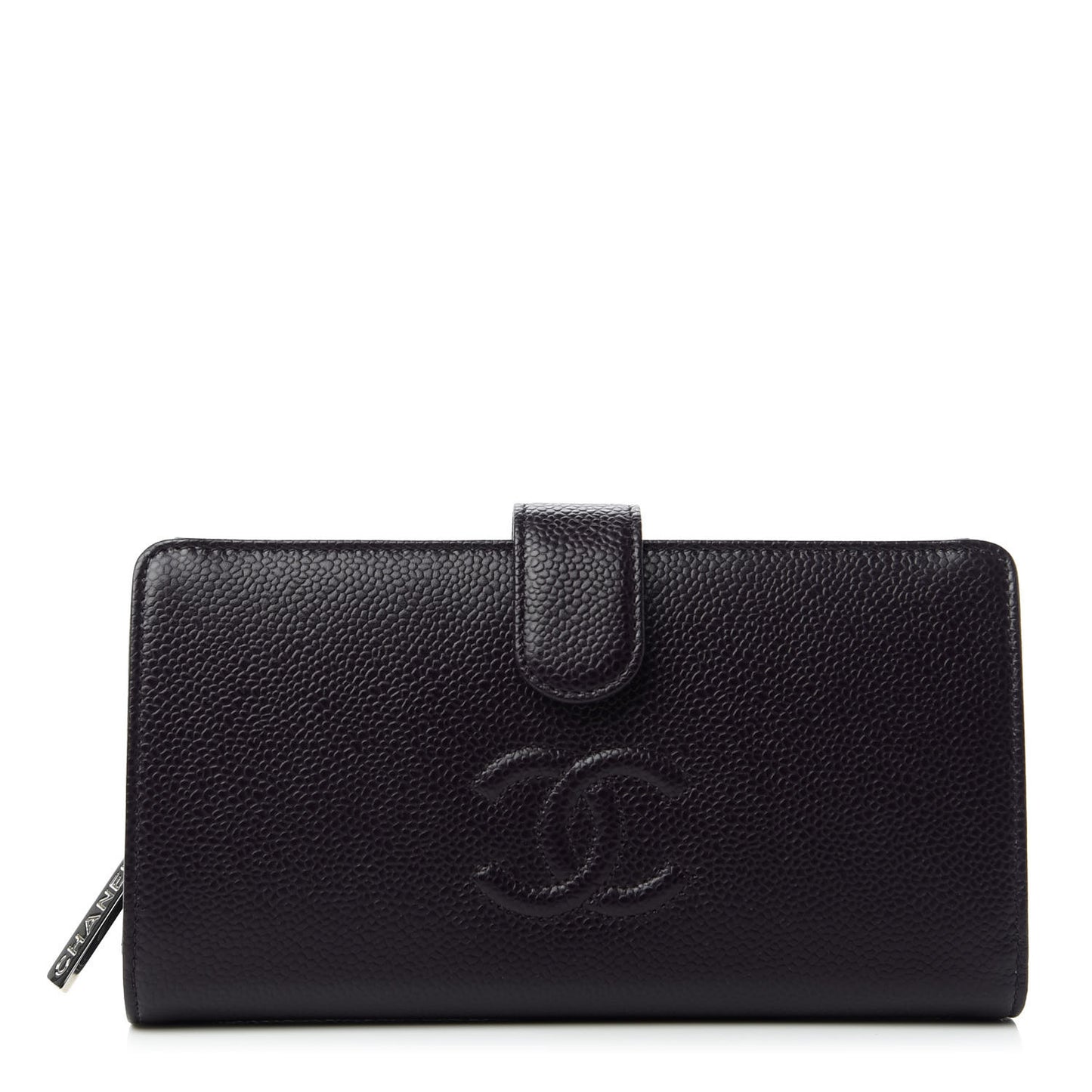 Caviar Timeless CC French Long Wallet Purple