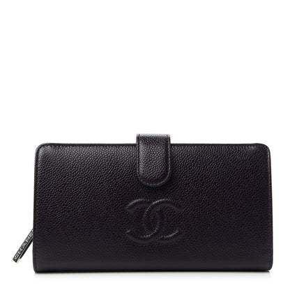 Chanel Caviar Timeless CC French Long Wallet Purple 1 of 11