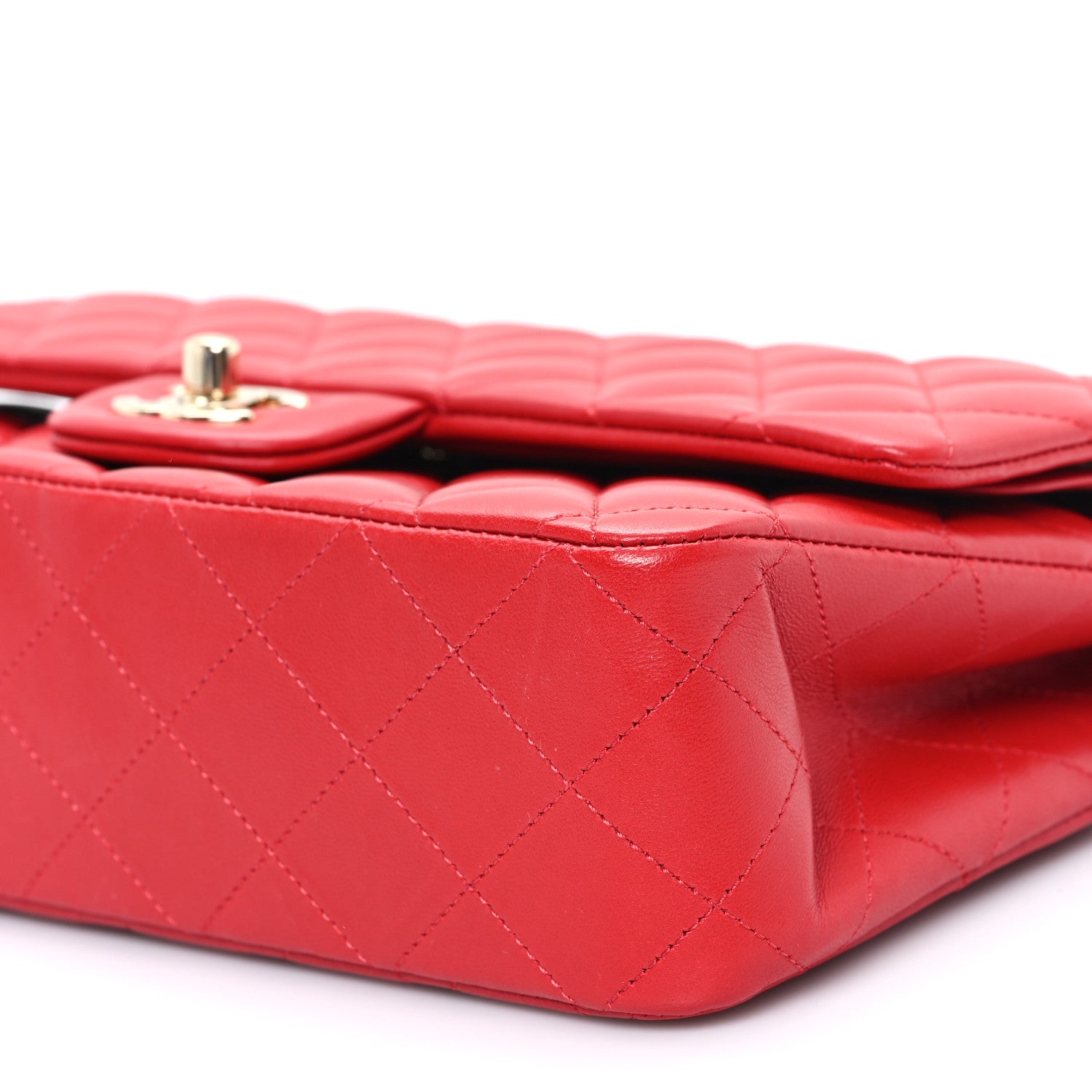 Chanel Lambskin Quilted Medium Double Flap Red 10 of 11
