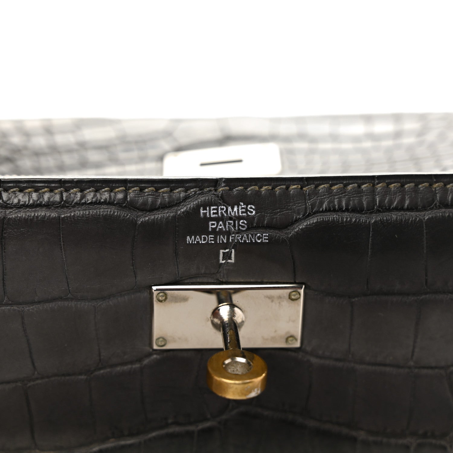 Hermes Matte Alligator Kelly Longue Wallet Graphite 9 of 16