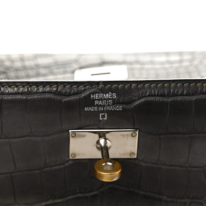 Hermes Matte Alligator Kelly Longue Wallet Graphite 9 of 16