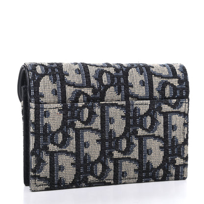 Christian Dior Oblique Saddle Card Holder Blue 2 of 5