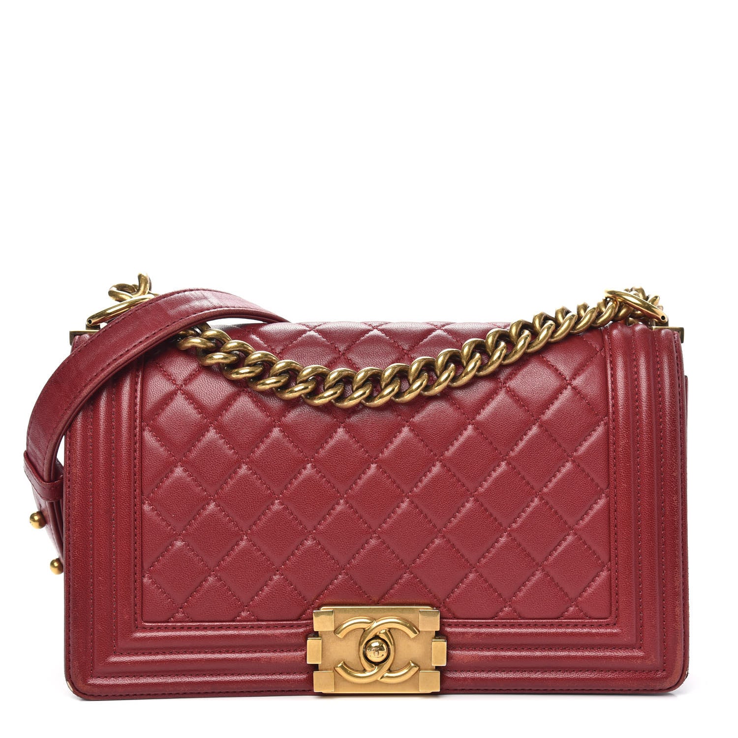 Chanel Lambskin Quilted Medium Boy Flap Red 1 of 16