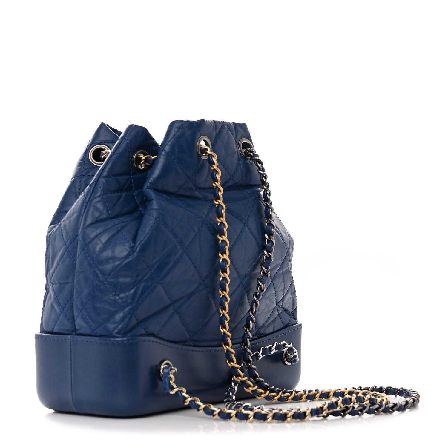 Chanel Aged Calfskin Quilted Small Gabrielle Backpack Navy 3 of 10