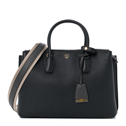 MCM Grained Calfskin Medium Milla Tote Phantom Grey 1 of 12