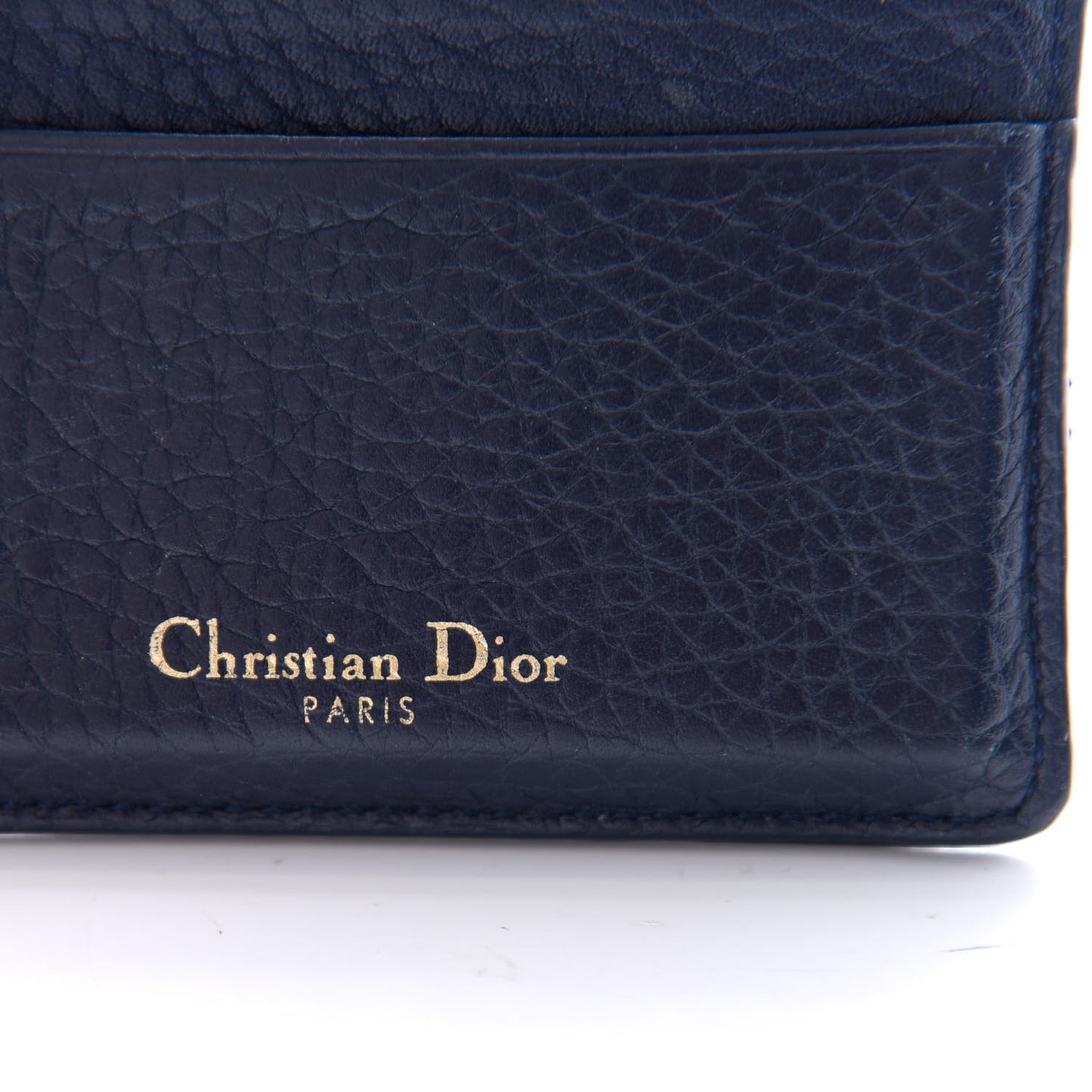 Grained Calfskin Cannage Diorama Card Holder Blue