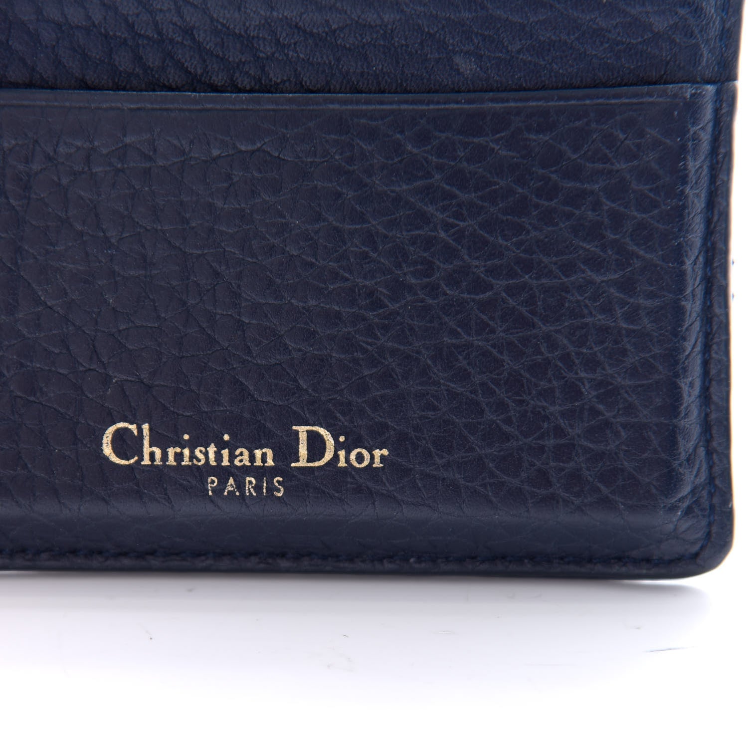 Christian Dior Grained Calfskin Cannage Diorama Card Holder Blue 6 of 6