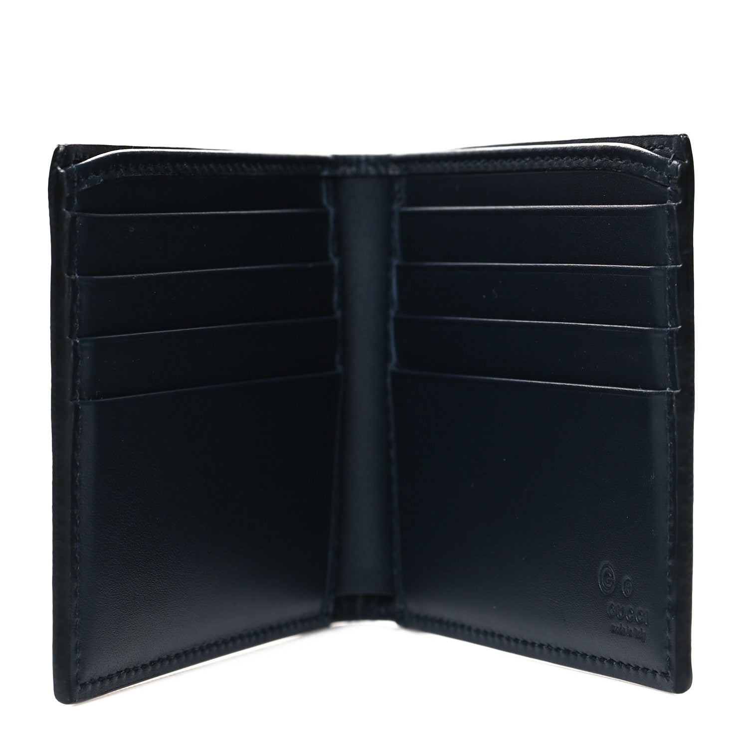 Gucci GG Supreme Monogram Blooms Bi-Fold Wallet Beige Blue Navy 5 of 9