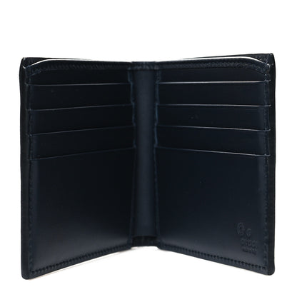 Gucci GG Supreme Monogram Blooms Bi-Fold Wallet Beige Blue Navy 5 of 9