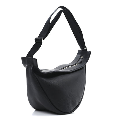 The Row Grained Calfskin Large Slouchy Banana Bag Black 3 of 9