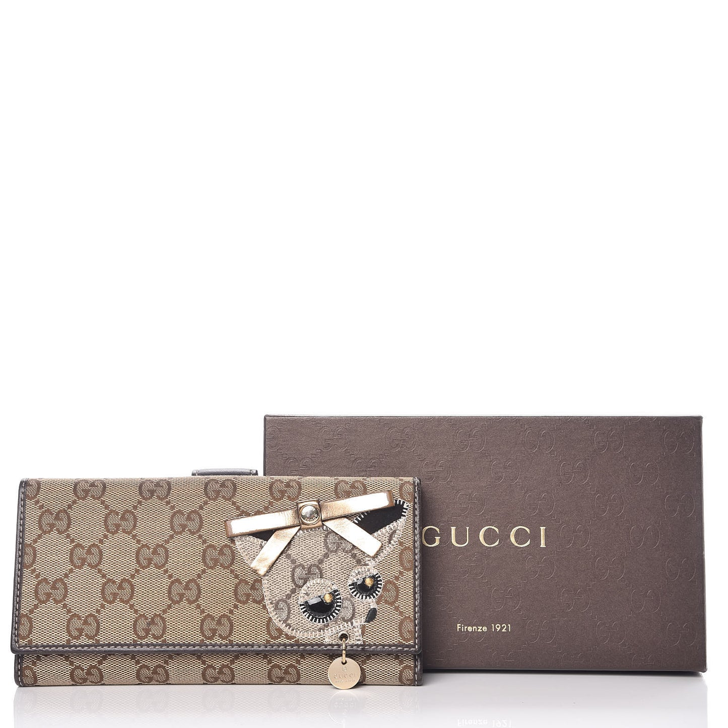 Monogram Guccioli Brando Chihuahua Continental Wallet Dark Brown