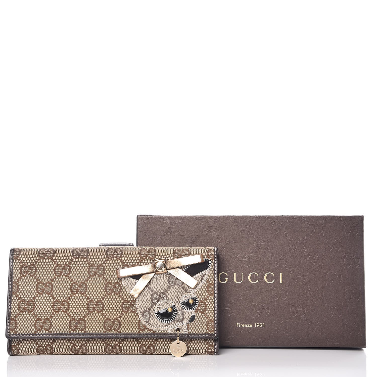 Gucci Monogram Guccioli Brando Chihuahua Continental Wallet Dark Brown 13 of 13