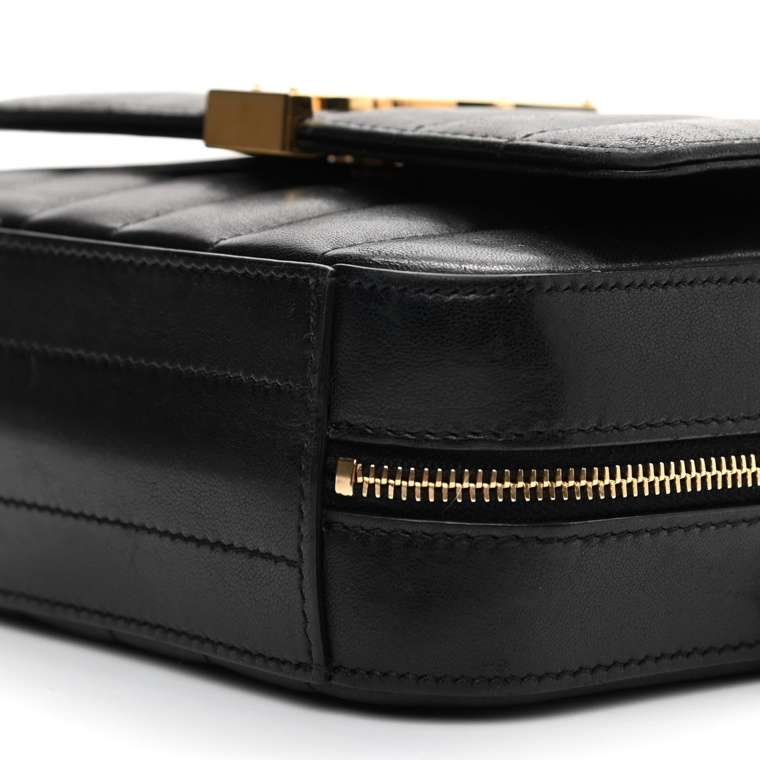 Saint Laurent Lambskin Matelasse Monogram Vicky Camera Bag Black 8 of 8