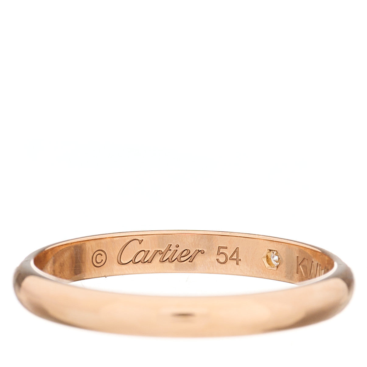 Cartier 18K Pink Gold Diamond 2.6mm 1895 Wedding Band Ring 54 6.75 4 of 7