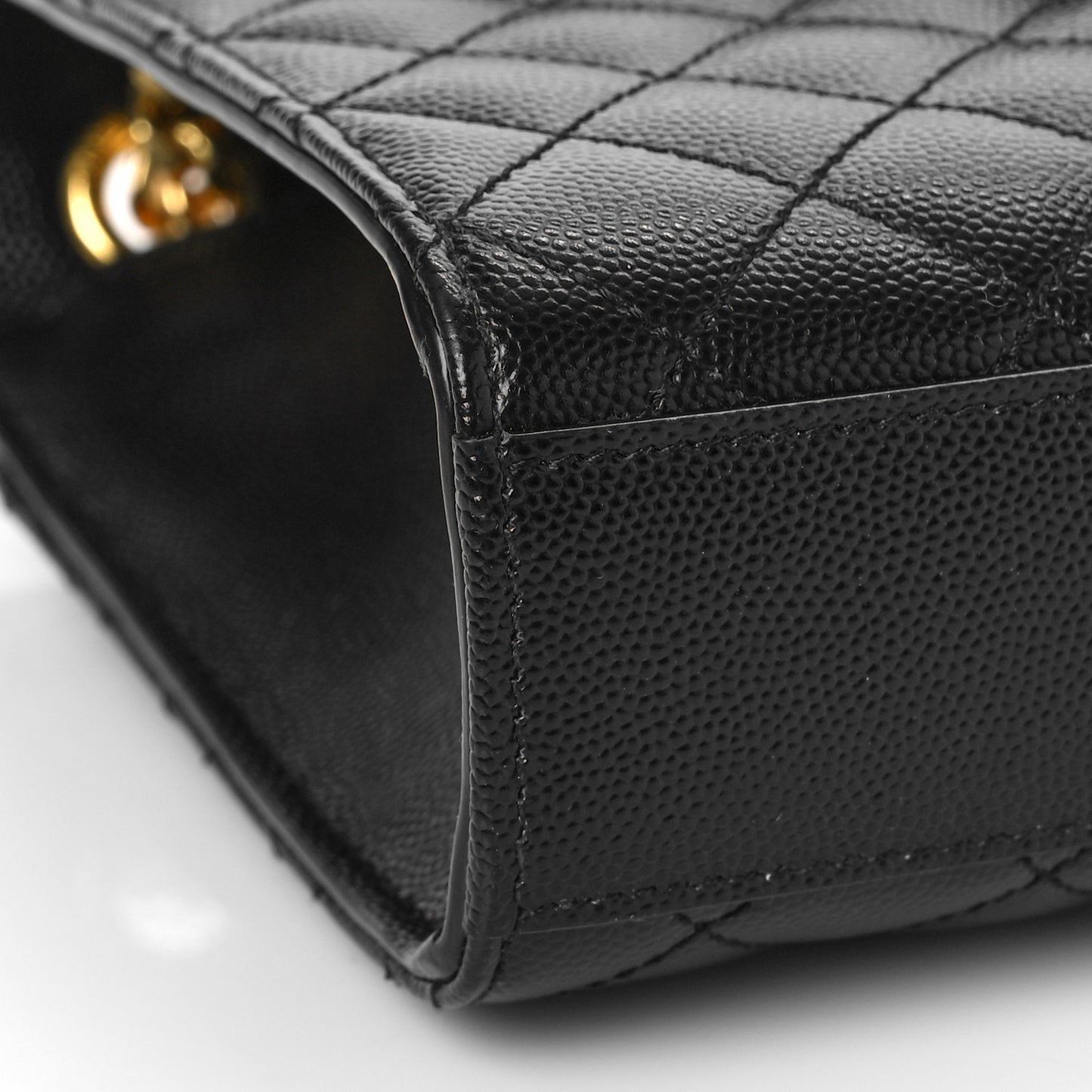 Grain De Poudre Textured Mixed Matelasse Triquilt Medium Monogram Satchel Black