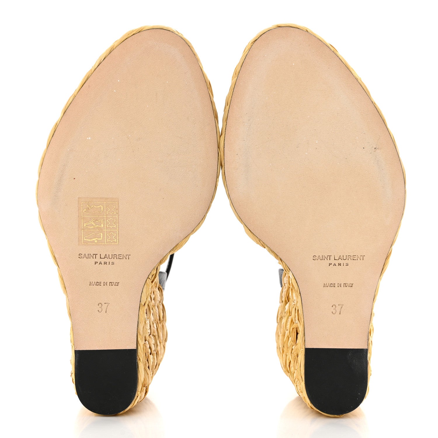 Saint Laurent Calfskin Paloma Espadrille 95 Wedges 37 Black 5 of 8