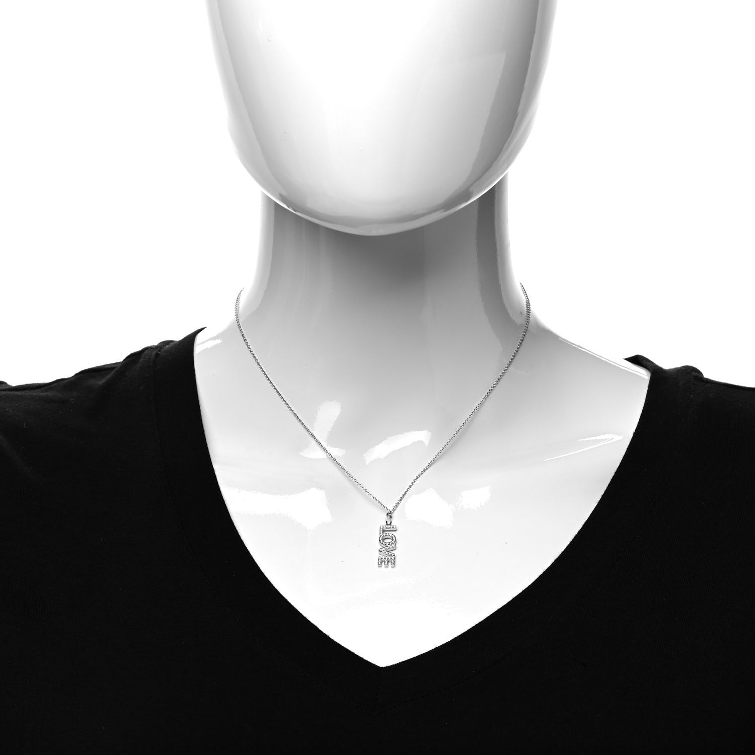 Tiffany Platinum 18K White Gold Diamond Love Pendant Necklace 2 of 6