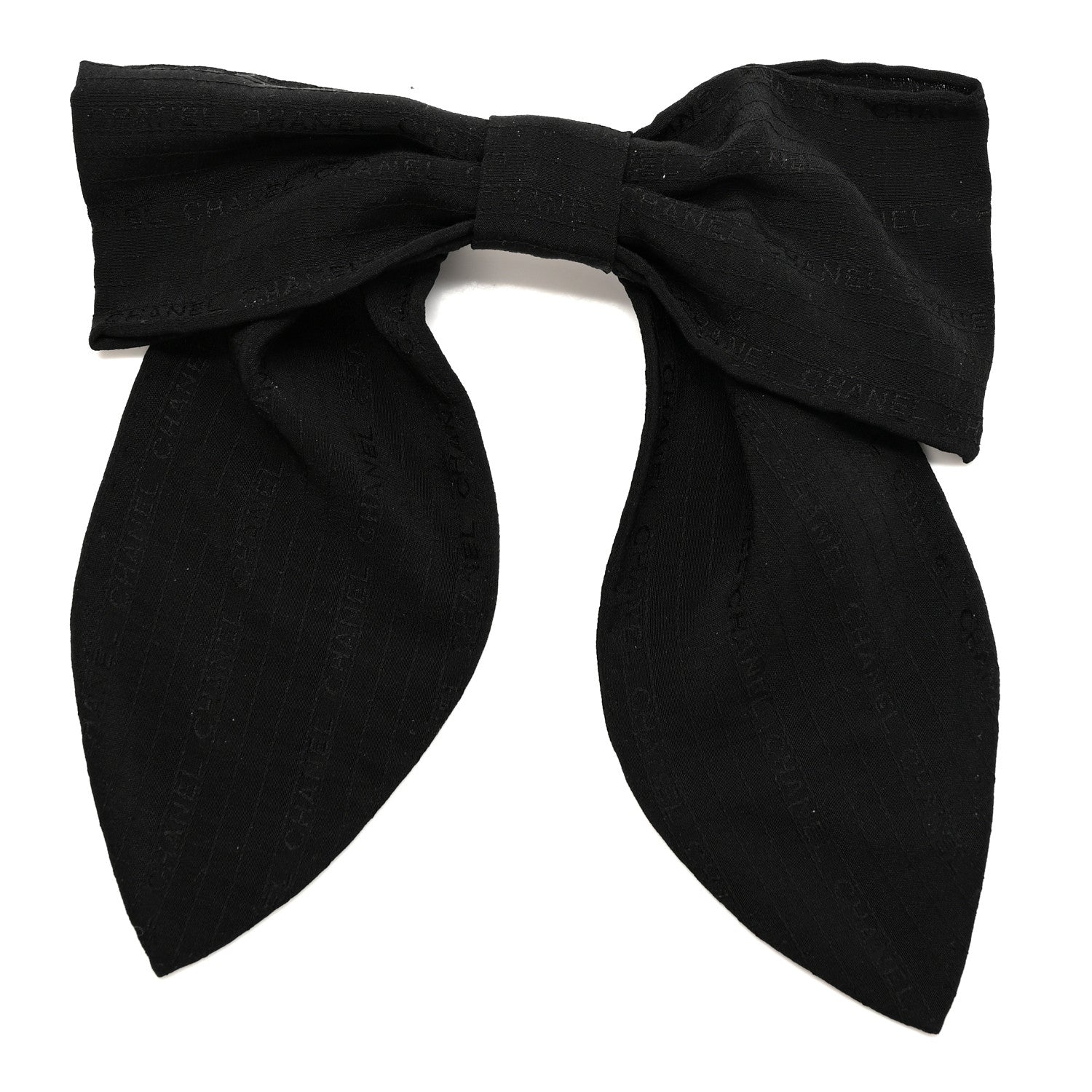Chanel Silk Bow Hair Clip Black 1 of 6
