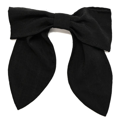 Chanel Silk Bow Hair Clip Black 1 of 6