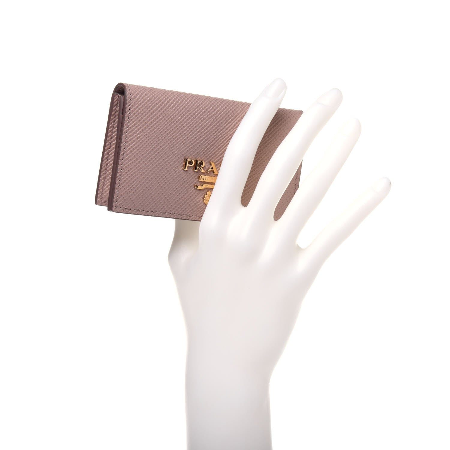 Prada Saffiano Metal Business Card Holder Cipria 2 of 11