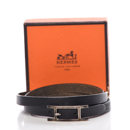 Hermes Chamonix Hapi 3MM Triple Tour Wrap Bracelet S Black 8 of 8