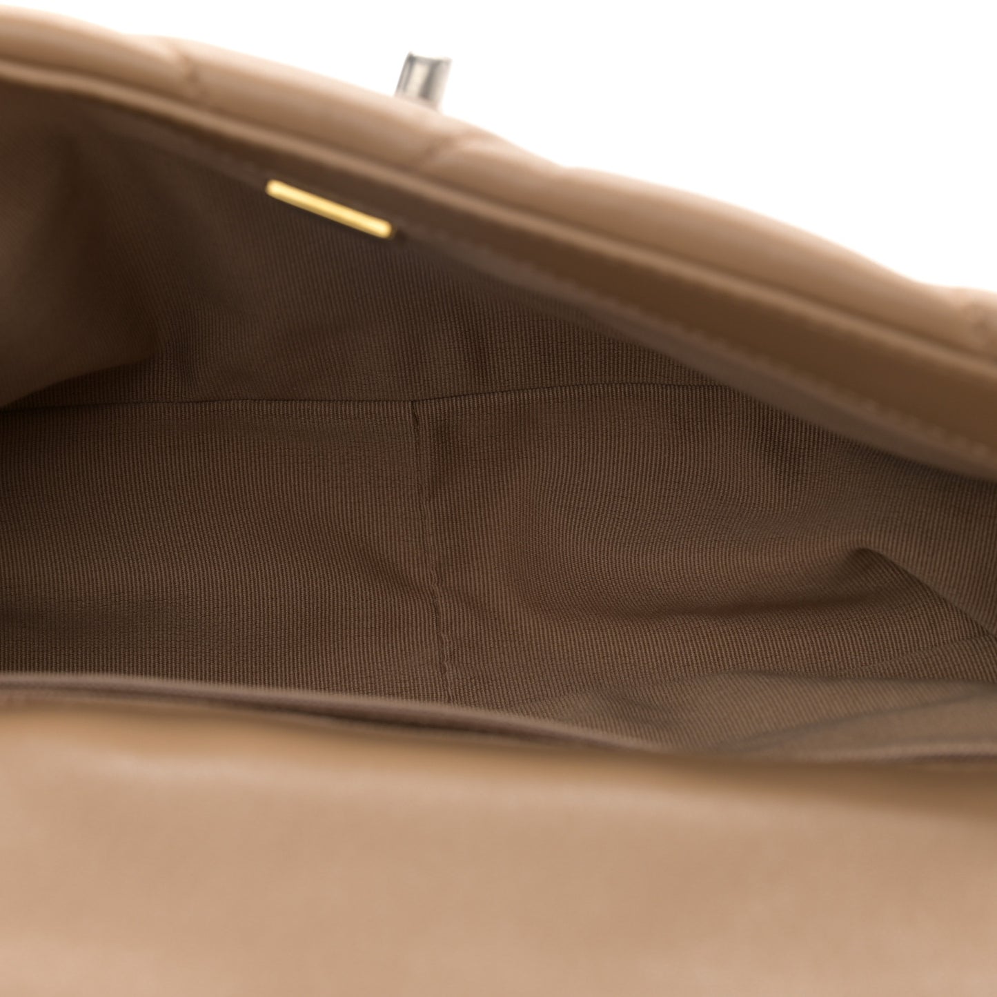 Lambskin Quilted Medium Chanel 19 Flap Dark Beige