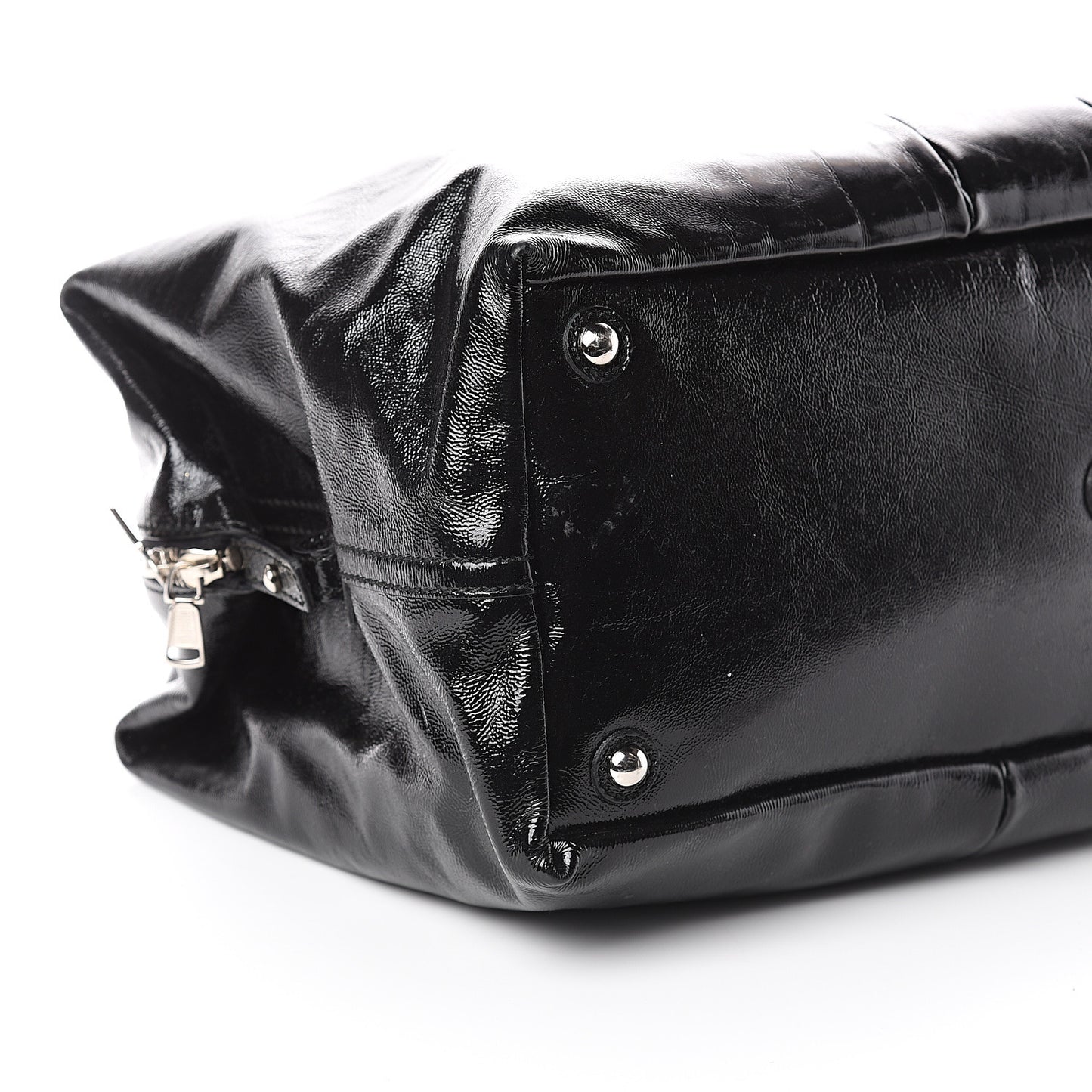 Textured Patent Medium Easy Y Bag Black