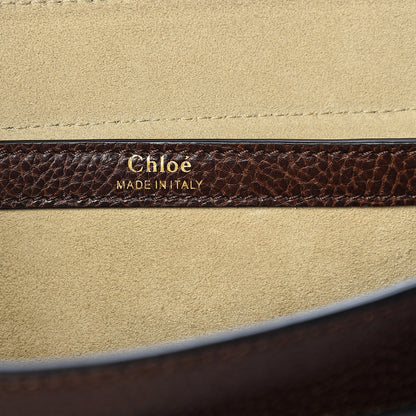 Chloe Grained Calfskin Medium Hudson Tassel Shoulder Bag Dark Wood 5 of 14