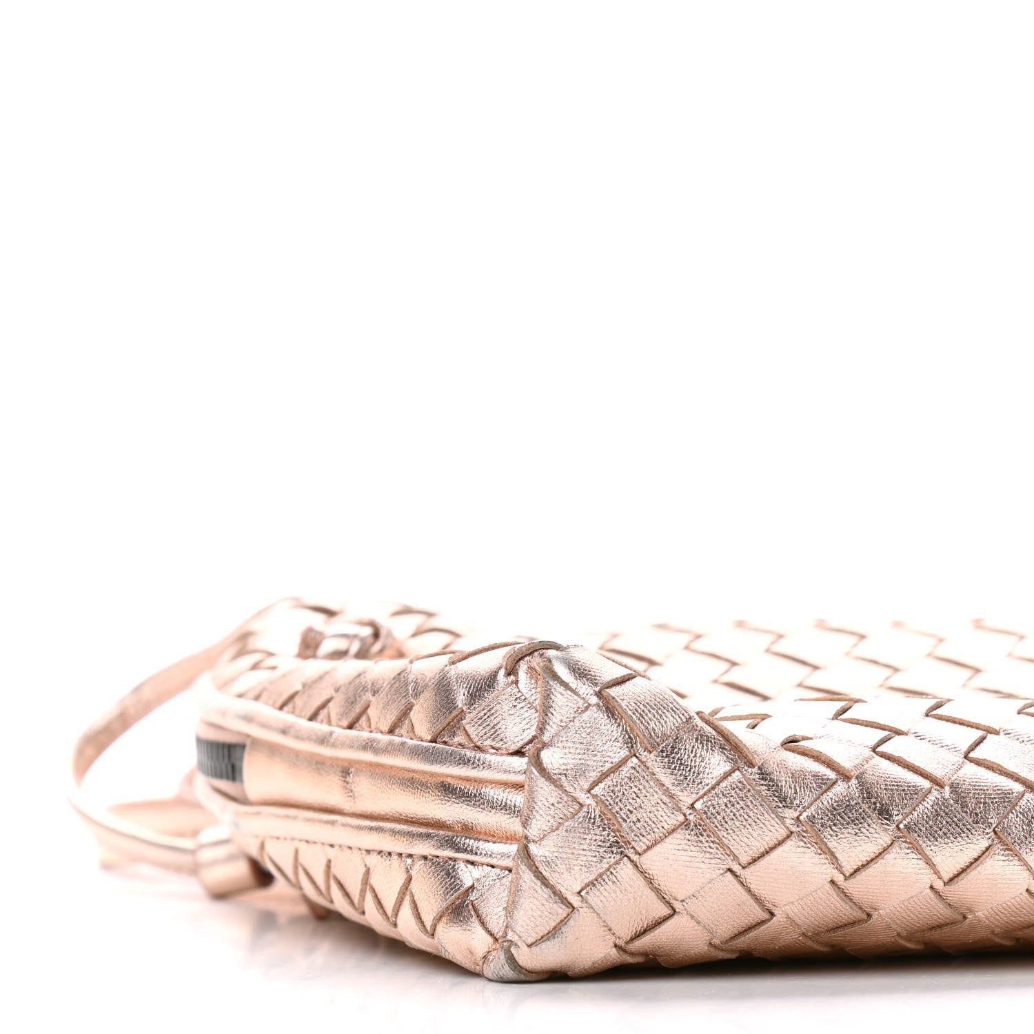 Bottega Veneta Metallic Grosgrain Intrecciato Nodini Crossbody Messenger Copper 8 of 9