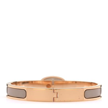Hermes Enamel Mini Clic Chaine d'Ancre Bracelet GM Marron Glace 3 of 5