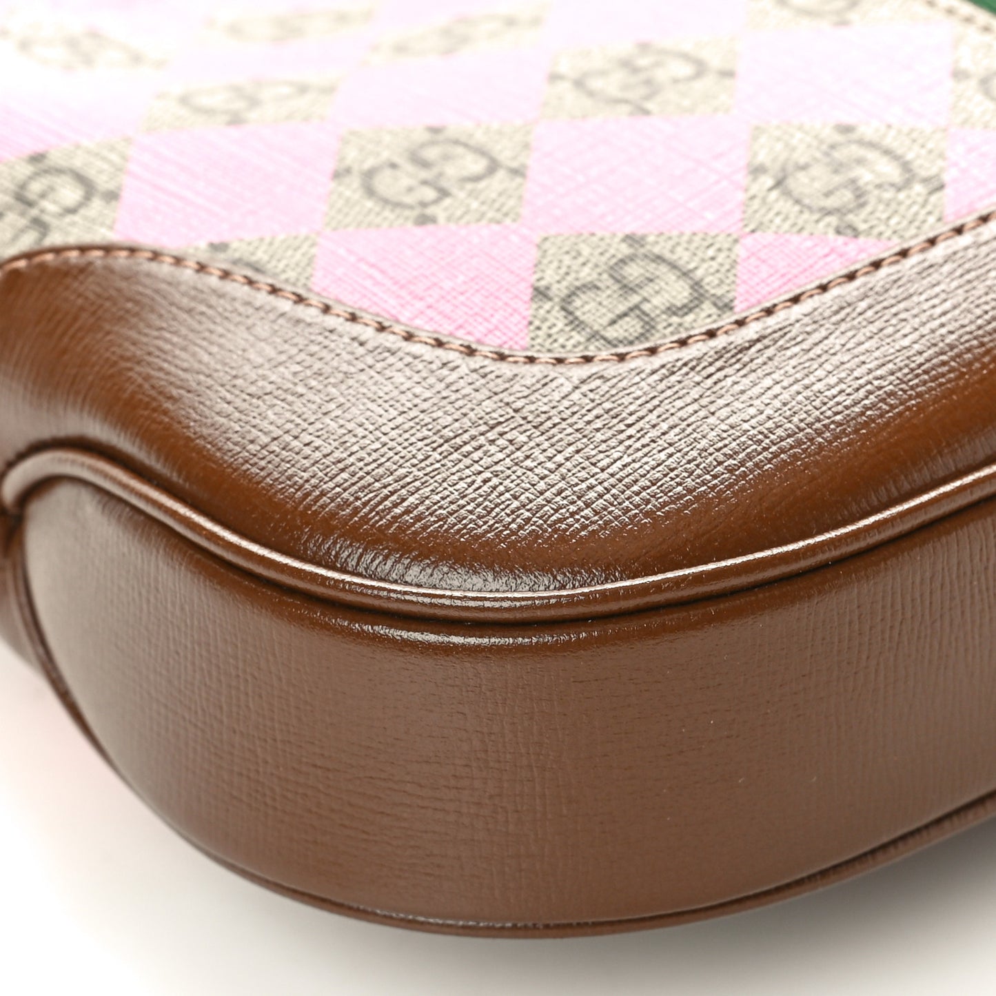 GG Supreme Monogram Azalea Calfskin Print Web Small Jackie 1961 Hobo Multicolor