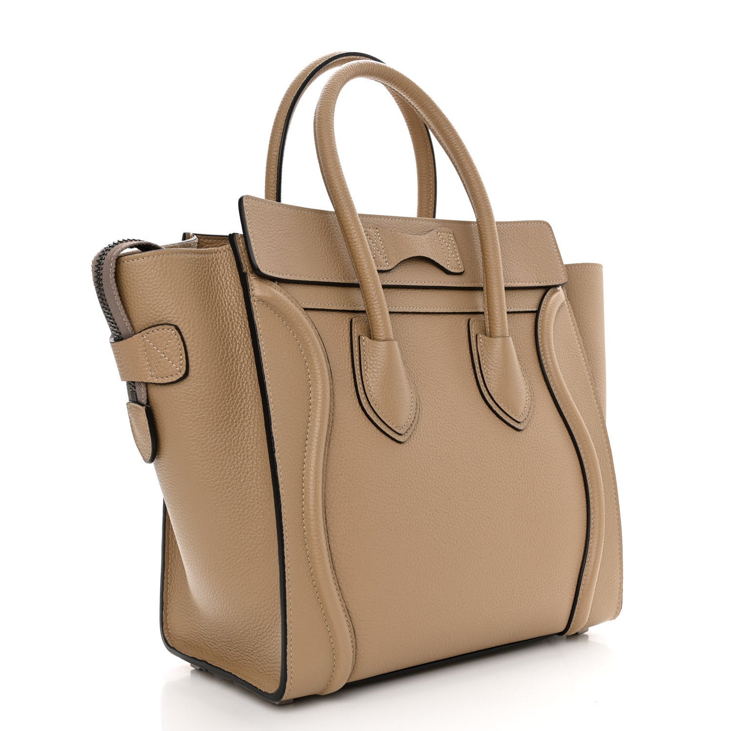 Drummed Calfskin Micro Luggage Dune