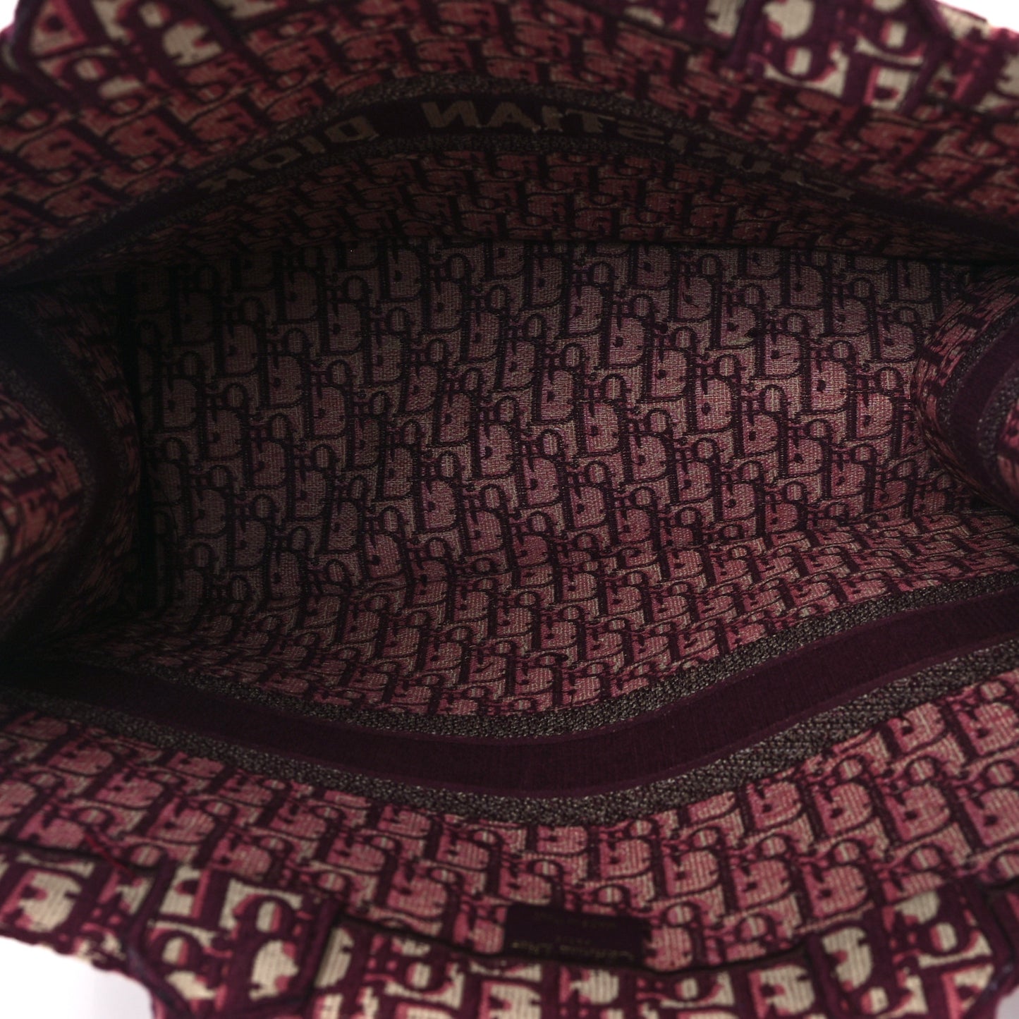 Oblique Large Book Tote Burgundy Multicolor