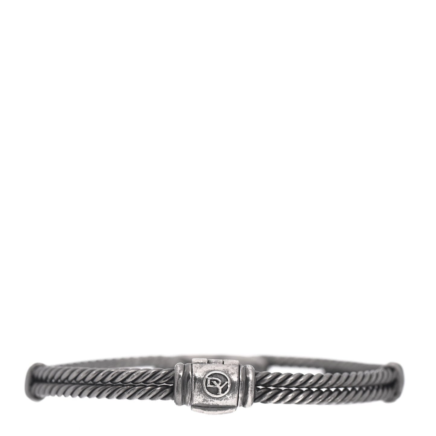 Darkened Sterling Silver Diamond 7mm Mini Loop Labyrinth Bracelet