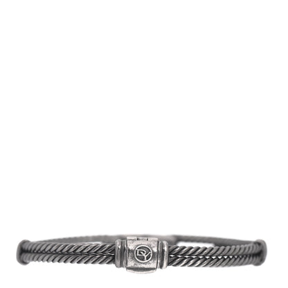 David Yurman Darkened Sterling Silver Diamond 7mm Mini Loop Labyrinth Bracelet 3 of 4