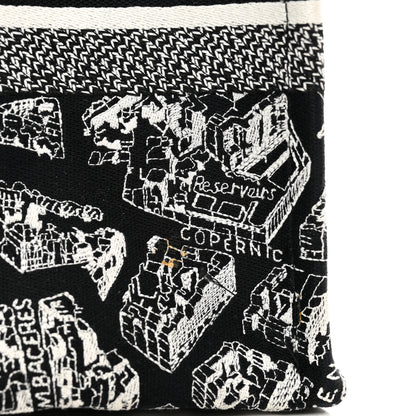 Christian Dior Canvas Embroidered Medium Plan De Paris Book Tote Black White 12 of 12