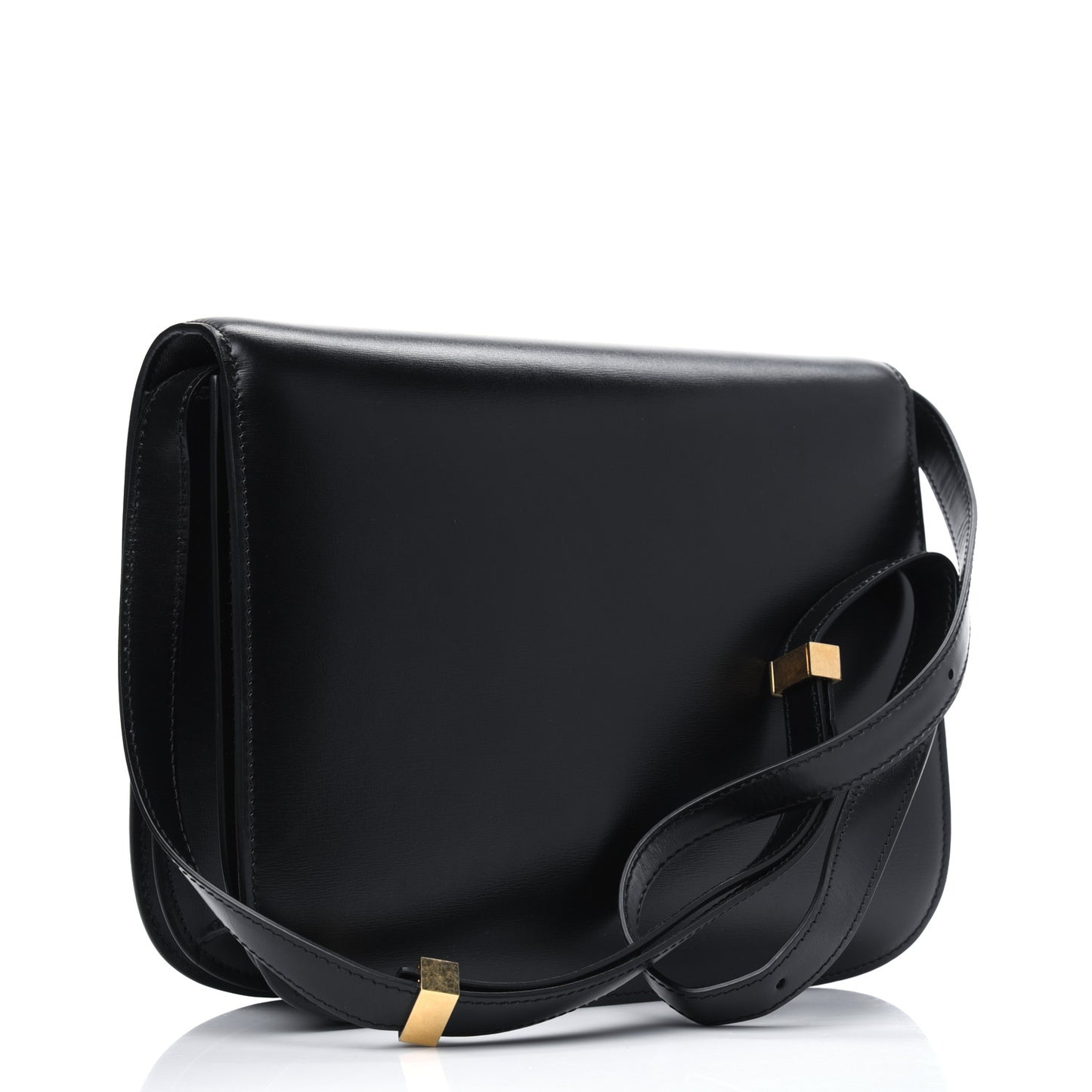 Box Calfskin Medium Classic Box Flap Bag Black