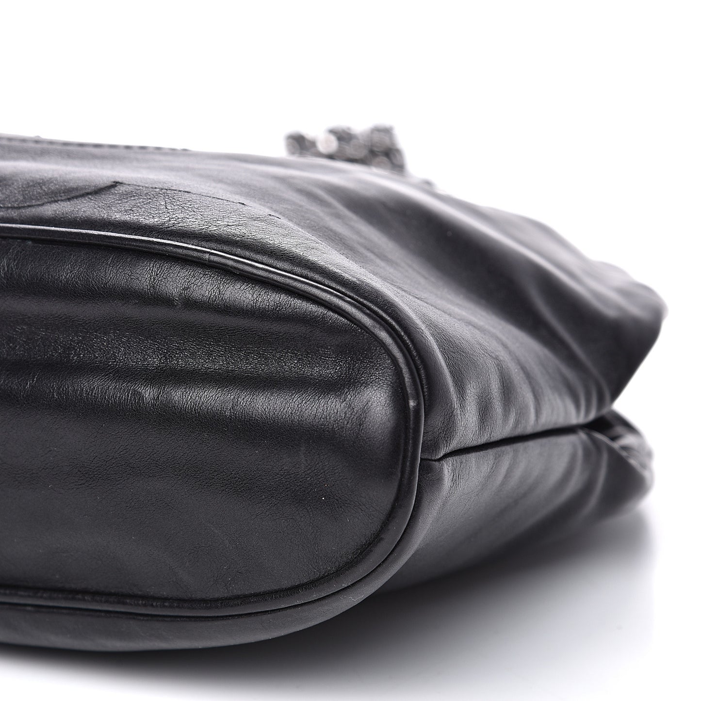 Lambskin Mini Rock and Chain Hobo Black