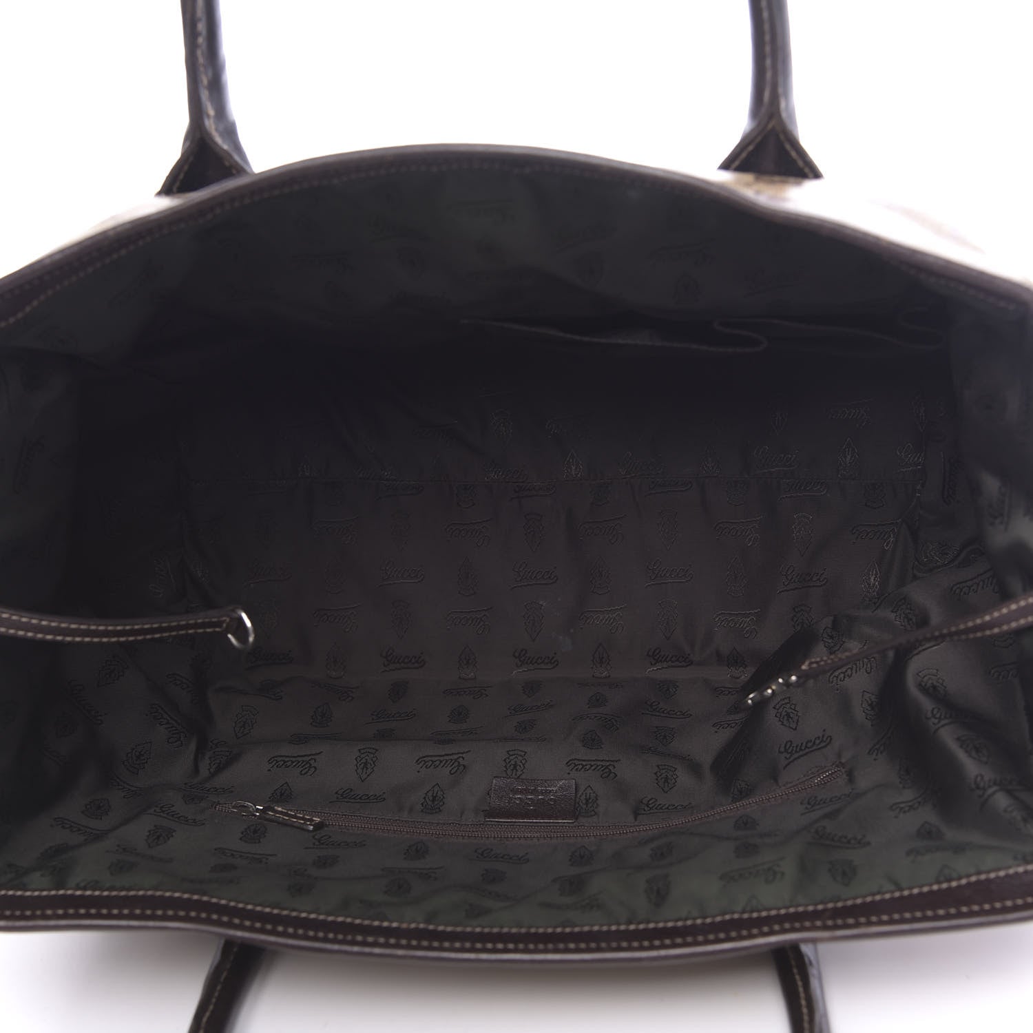 Gucci Crystal Monogram Crest Embossed Tote Brown 5 of 12