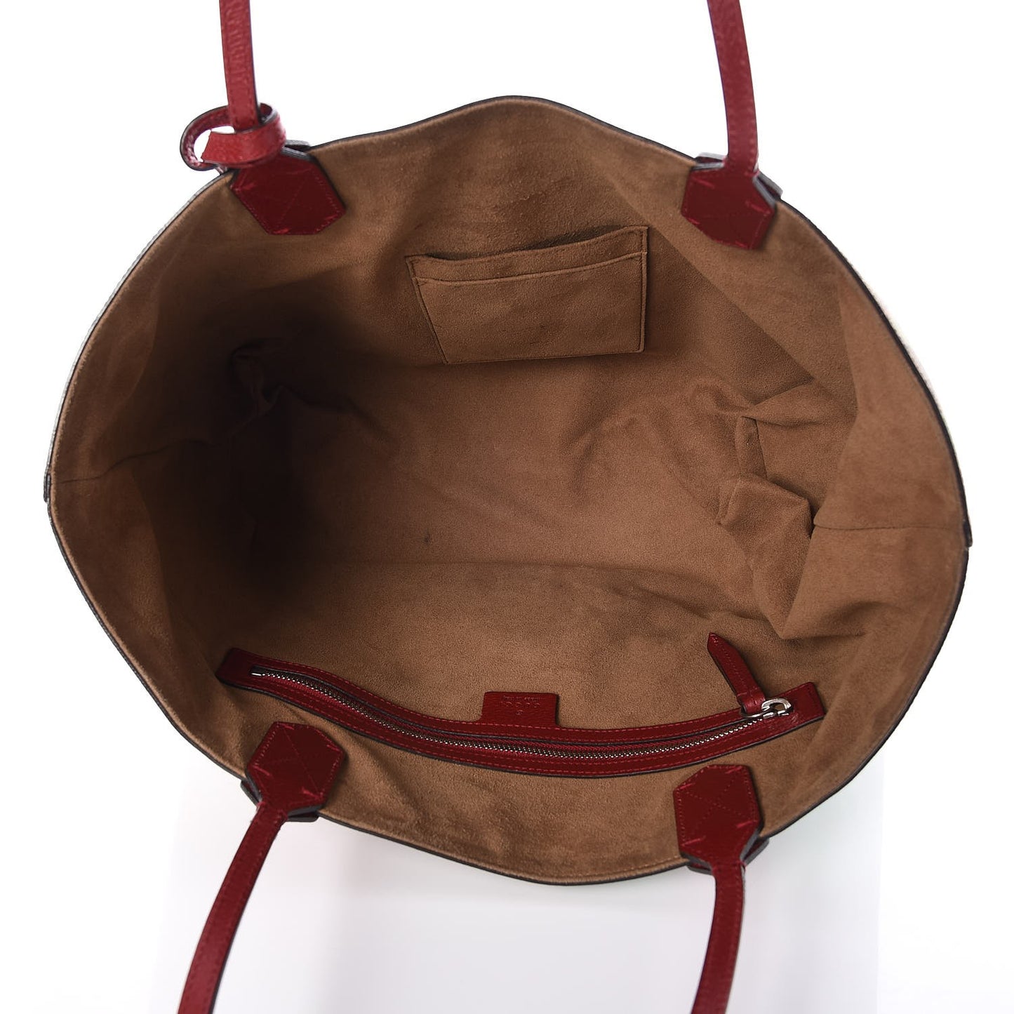 GG Supreme Monogram Tian Medium Shopping Tote Beige Multicolor Red