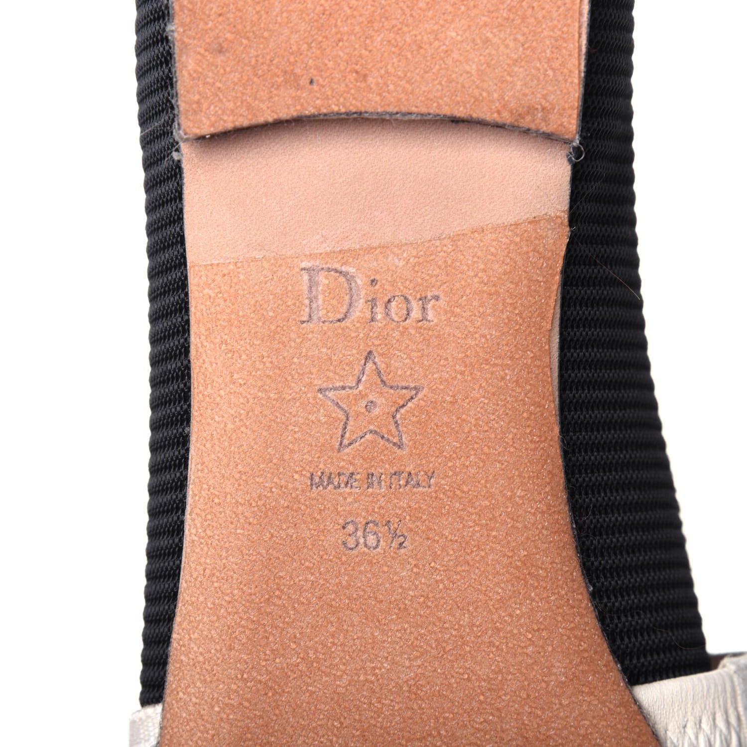 Christian Dior Fabric Ribbon Embroidered J'Adior Ballet Flats 36.5 Black 6 of 11