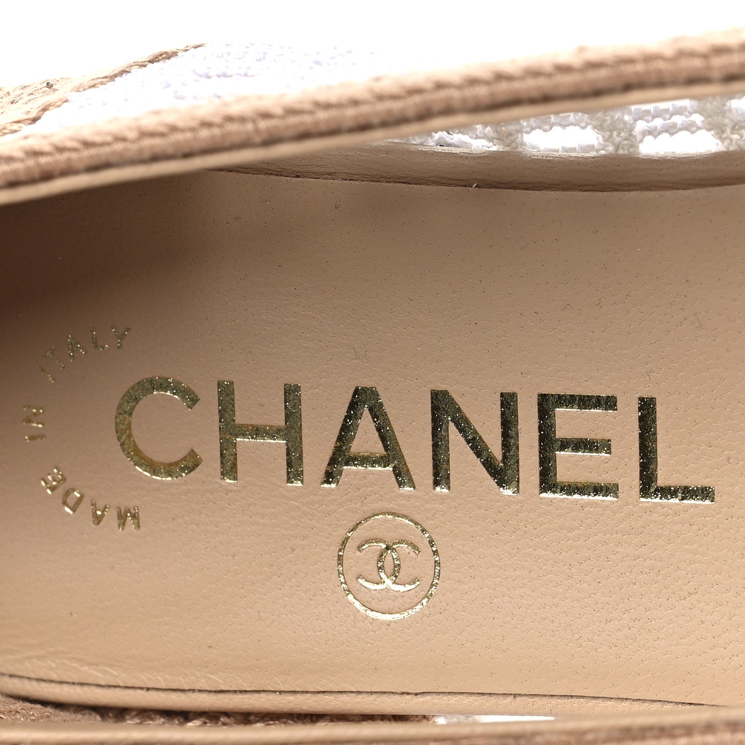 Chanel Raffia Cap Toe Ballerina Flats 37 White Beige 8 of 9