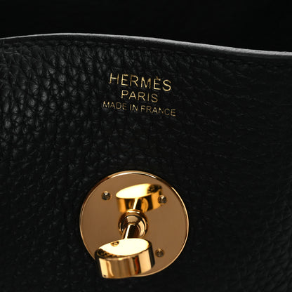 Hermes Taurillon Clemence Lindy 30 Black 6 of 11