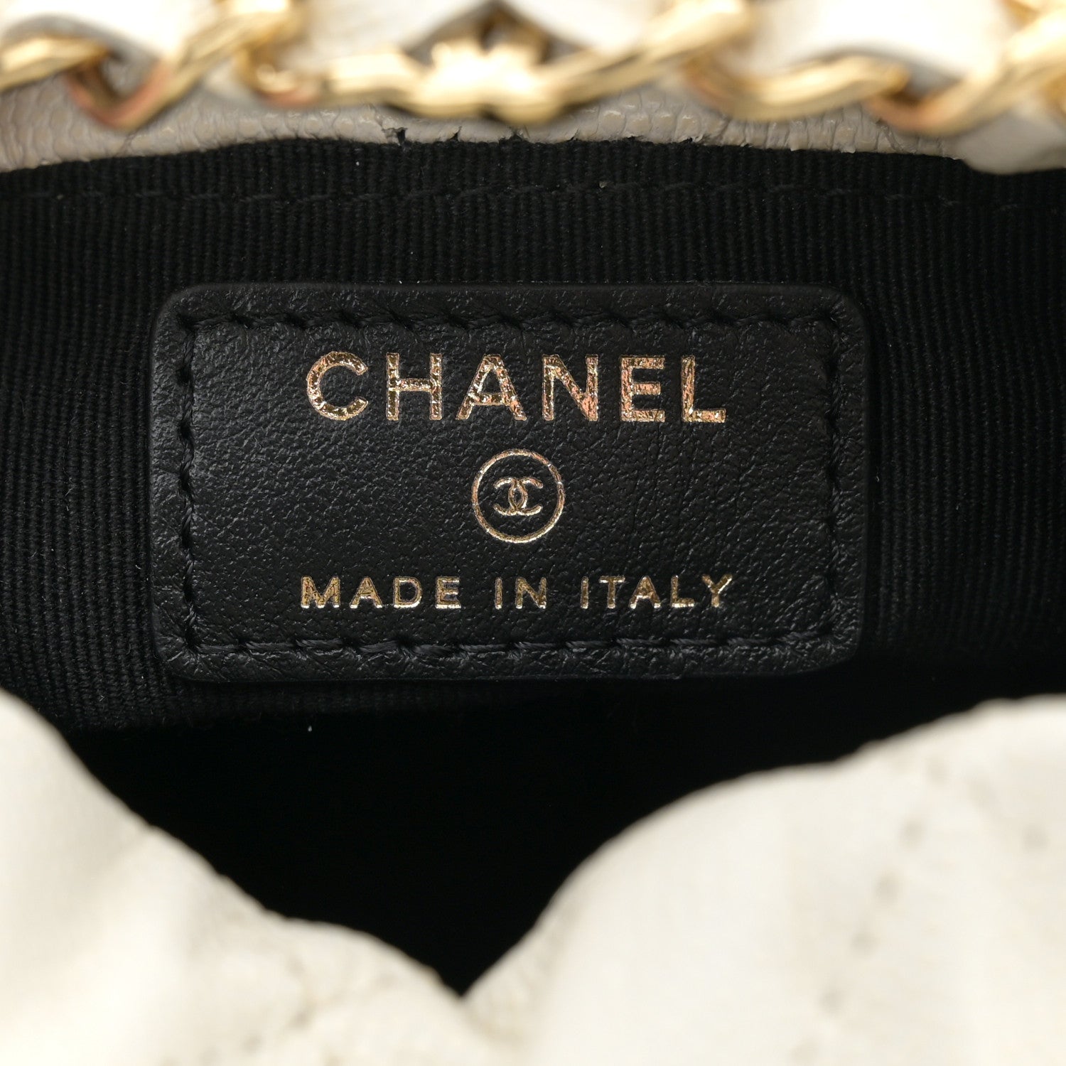 Chanel Caviar Quilted Coco First Bucket Clutch With Chain White 6 of 10